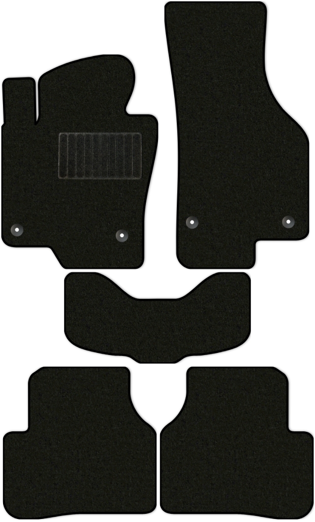 Коврики текстильные "Стандарт" для Volkswagen Passat (седан / B7) 2010 - 2015, черные, 5шт.