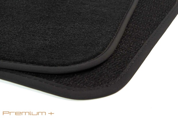 Коврики текстильные "Премиум+" для Hyundai Solaris I (седан / RB) 2014 - 2017, черные, 5шт.