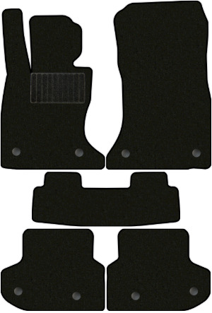 Коврики текстильные "Классик" для BMW 5-Series VI (седан  4WD / F10) 2013 - 2017, черные, 5шт.
