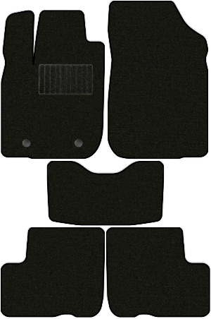 Коврики текстильные "Стандарт" для Лада Ларгус I (Универсал 7 мест / R90) 2012 - 2021, черные, 5шт.