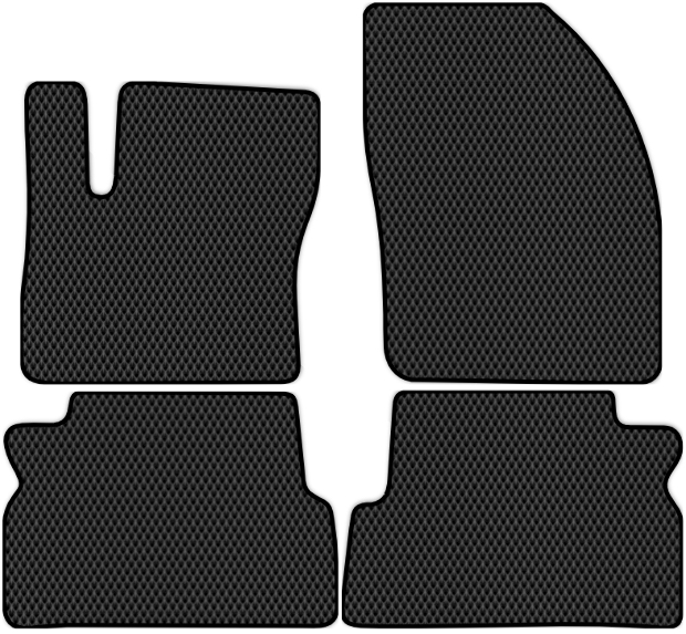 Коврики ЭВА "EVA ромб" для Ford C-Max (минивэн / Mk1) 2007 - 2010, черные, 4шт.